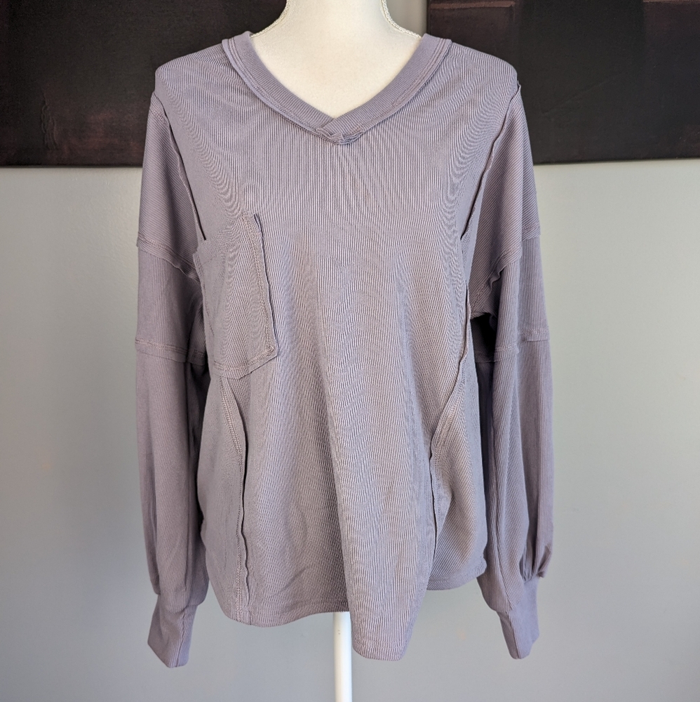 Muted purple long sleeve top
